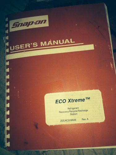Snap on ECO Xtreme extreme Users manual zeeac318a06 rev a