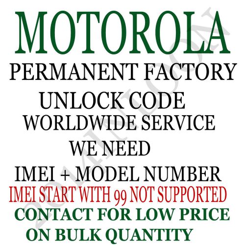 MOTOROLA  AT&amp;T USA UNLOCK CODE FOR MOTO E XT1022 XT1021
