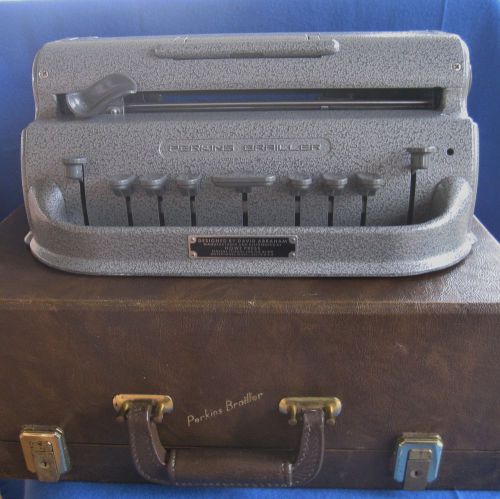 Vintage PERKINS BRAILLER MACHINE TYPEWRITER Hardly Used DAVID ABRAHAM In Case
