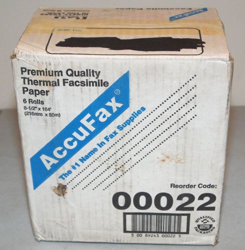 New!! 6 rolls accufax thermal facsimile fax machine paper 8.5&#034;x164&#039; for sale
