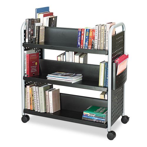 Scoot book cart, six-shelf, 41-1/4w x 17-3/4d x 41-1/4h, black for sale