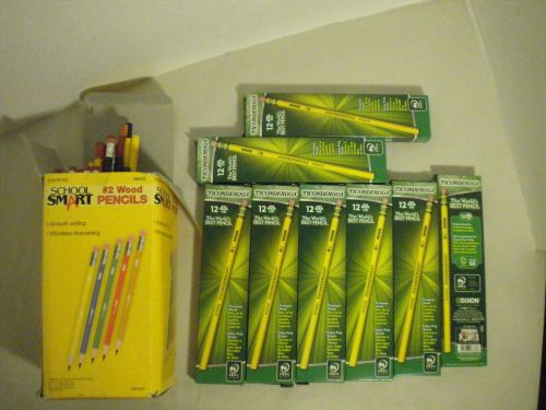 240 #2 pencils - 144 school smart -  96 #2 dixon ticonderoga (8 boxes of 12) new