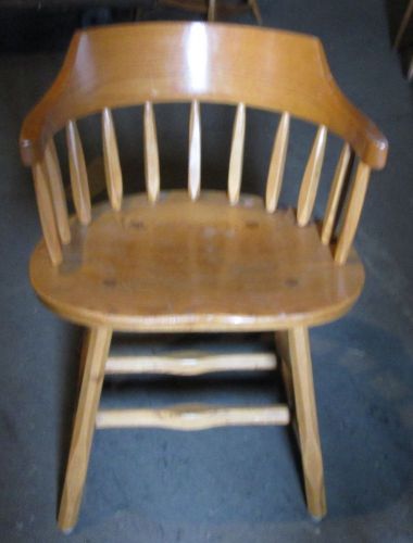 7 HUNT OAK ARM CHAIRS WOODEN WOOD CAPTAINS CHAIRS