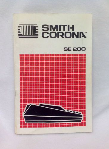 Smith Corona SE200 Spell Right Electric Typewriter Operation Users Manual