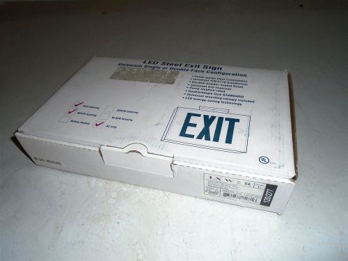 LITHONIA 204WV5 SINGLE WHITE FACE RED LETTER EXIT SIGN W/ EXTRA FACE PLATE NEW