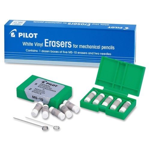 Pilot Mechanical Pencil Eraser Refill -Lead Pencil Eraser -5/Pk-White- PIL70001