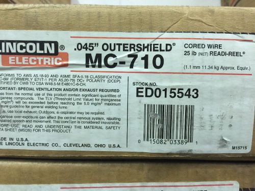 Lincoln Outershield MC-710 Mig Welding Wire .045&#034; #25lbs Spool Readi Reel FCAW