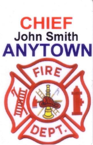 Fire Department Custom Name Card with Mylar Clip