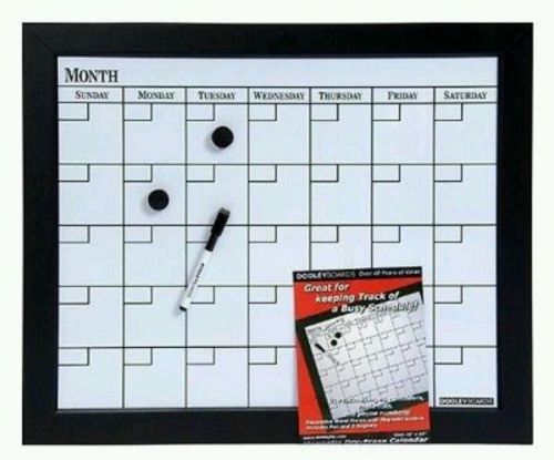 Dooley Boards 18 x 22 Inch Black Framed Magnetic Calendar Dry Erase Board Black