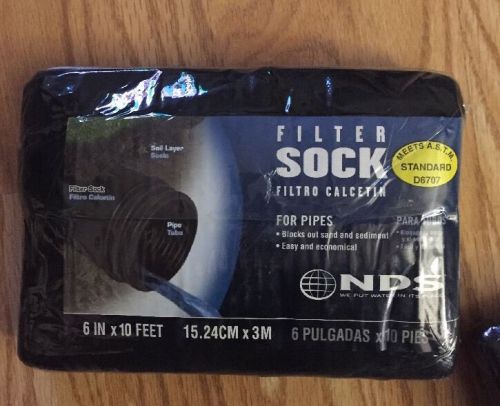 Lot of three (3) nds filter socks for pipes 6in x 10ft ea black (a.s.t.m. d6707) for sale