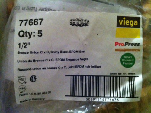 5  VIEGA copper union  1/2&#034; pro press part 77667 epdm gasket new in package