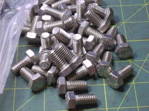 HEX HEAD CAP SCREWS 3/8-16 X 3/4 STAINLESS STEEP F593C THE QTY 64 #51852