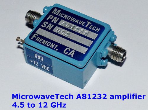 New 4.5 to 12 GHz low noise, wideband amplifiers. Tested, guaranteed.