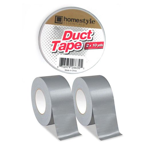 2 Silver Duct Tape Rolls Box Sealing Packaging Packing Carton 1.89 x 10 yds !