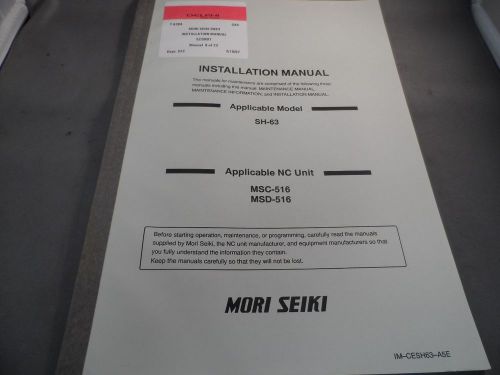 Mori Seiki Installation Manual SH-63 IM-CESH63-A5E