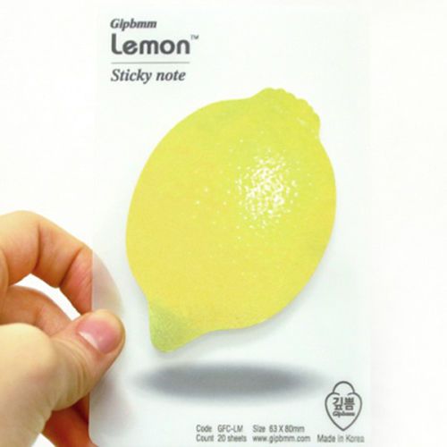 LEMON Fruit Design Memo Pad Sticky Notes / A Set of 20 sheets 63x80 MM