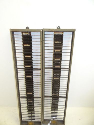Vintage Metal Industrial Stromberg Time Factory Hanging Timecard File Holders