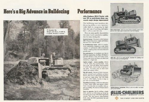 1953 allis-chalmers hd-9 ad, with 9x no push-beam dozer, nice dbl-pg w/photos for sale