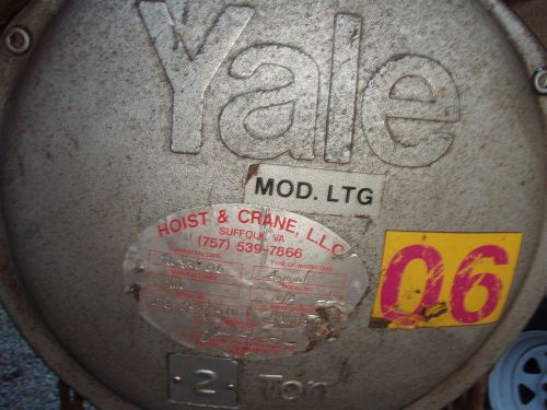 Yale 2 ton ltg manual lift chain trolley hoist block aprox 24ft  will ship for sale
