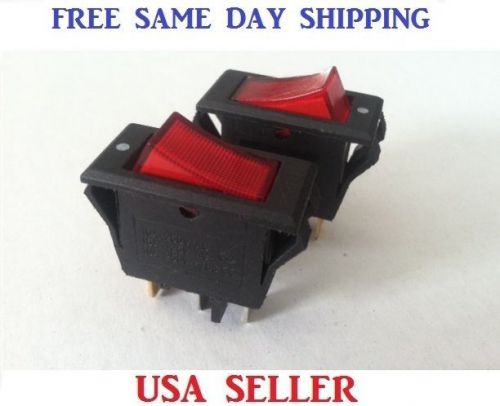 SPST ~ Single Pole Single Throw ~ 3 Pin ( on-off ) ~ Red LED Rocker Switches x 2