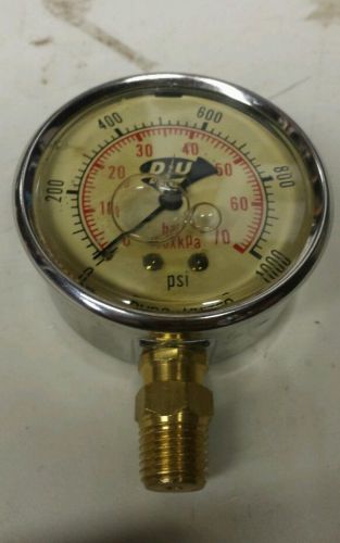 Duro United Instruments Pressure Gauge 0-1000psi 1/4 in NPT SS