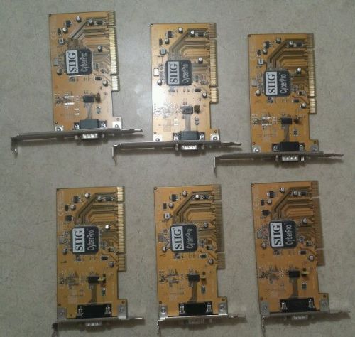 Lot of 6 SIIG Cyber Pro P053-Y2 V5.0 I/O 9pin PCI Card   *I578