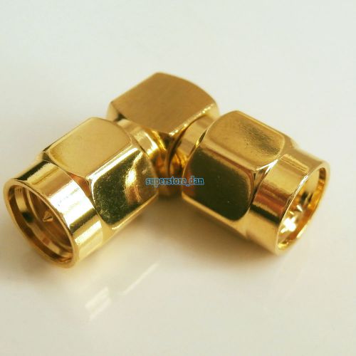SMA male to SMA male right angle in series RF adapter connector