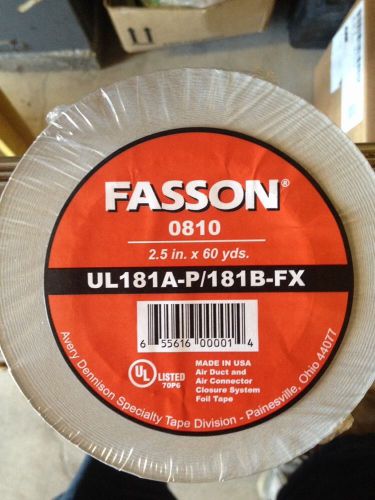 Avery dennison fasson 0810 aluminum foil hvac duct tape  ul 181a-p/181b-fx  silv for sale