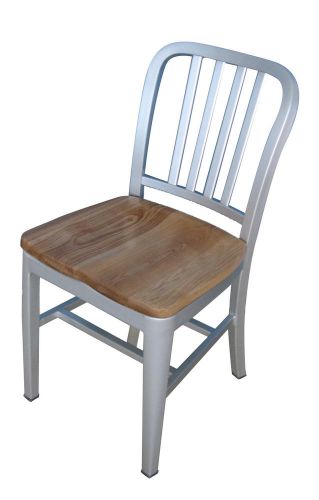 Aluminum Dining Chair with wood seat