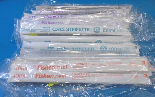 Non Pyrogenic Serological Pipets Lot of 28 Fisherbrand &amp; Costar 10mL 50mL 100mL