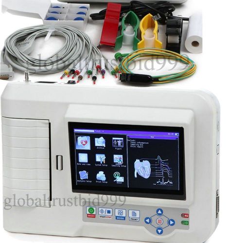 Portable digital 12 leads 6 channel electrocardiograph ecg machine usb software for sale