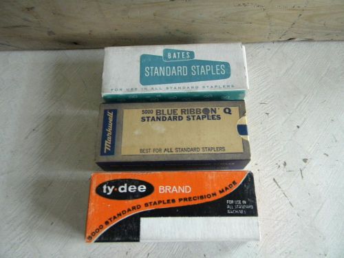 Vintage 3 Full Boxes Standard Staples Bates Ty.dee &amp; Markwell Blue Ribbon