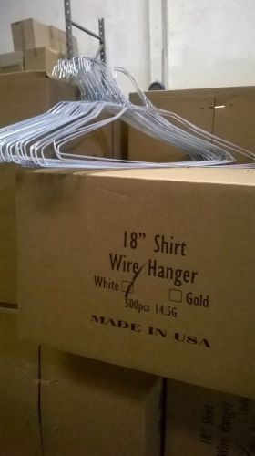 Case of 500 White 18&#034; Wire Shirt Clothes Hangers ***NEW***