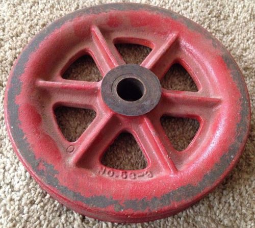 Heavy duty eight inch red cast iron pulley no. 56-3 for rope -- free shipping!!! for sale