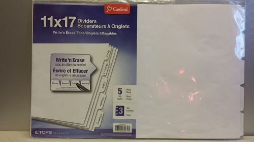 Cardinal 11&#034;x17&#034; Dividers, Write And Erase Tabs, Office Supplies