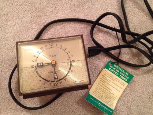 Westclox vintage electric 24 hour switch timer clock brown 1970&#039;s  927-a for sale