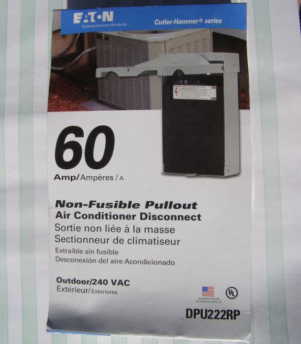 Eaton / Cutler-Hammer DPU222RP 60 Amp 240VAC Non-Fusible Pullout Disconnect NEW