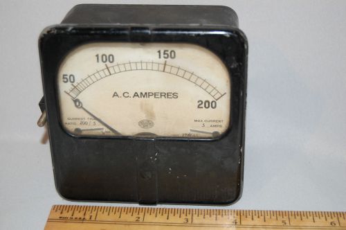 Roller Smith Ammeter 0 to 200 amps.