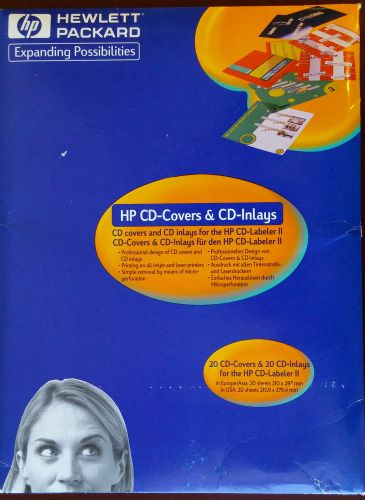 New Hewlett Packard HP 20 CD Covers &amp; 20 CD Inlays for HP CD Labeler II Printer