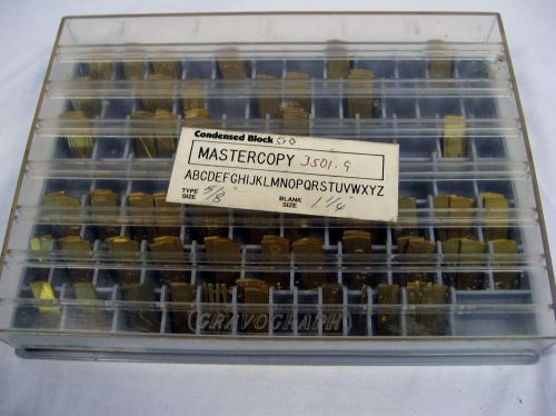 Condesed Block Mastercopy 5/8&#034;brass font letter number set gravograph 35-019
