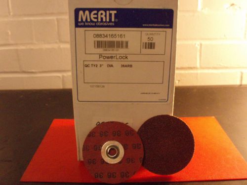 Merit, 08834165161, powerlock quick change abrasives, 3&#034;, 36arb, qty. 50, /il1/ for sale