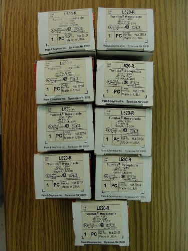 (LOT OF 9) NEW Pass &amp; Seymour L520-R 20A, 125V Receptacles