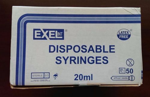 Exel Syringe 20ml Luer Lock Tip #26280 NEW IN SEALED BOX 50/Box