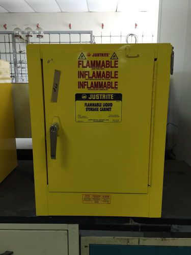 Justrite 25042 Flammable Lquid Fire Safety Storage 4 Gallon Cabinet Yellow-
							
							show original title