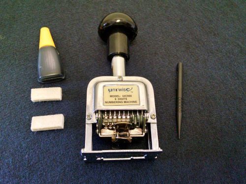 Uniwise numbering stamp - 6 digit, auto-advance, 5x number repeat, hand operated for sale