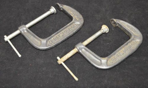 Craftsman Heavy Duty 4&#034; C Clamps #66724  100mm  Quality Clamps Set Of Two