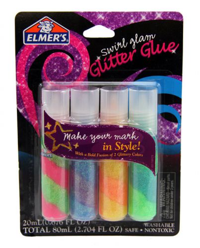 Elmer&#039;s Products Inc E655 20 Pack 2.704 oz.Swirl Glam Glitter Glue 4 Tubes