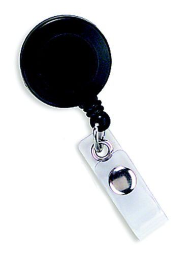 Sicurix ID Badge Reel, 30 Inch Cord x 1-1/4 Inches, Black.