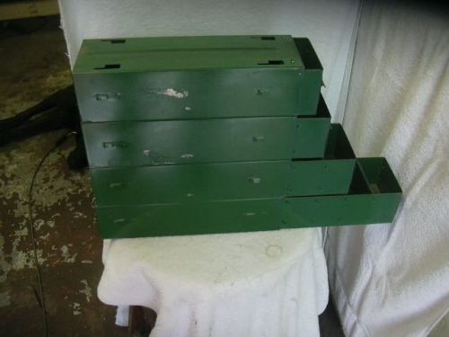 Vtg INDUSTRIAL FILE BOX green storage cabinet metal steampunk drawer 60s