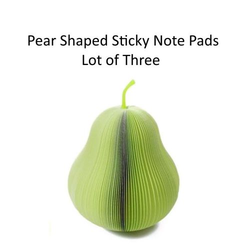 Sticky Note Pads Green Pear Shaped Lot of 3